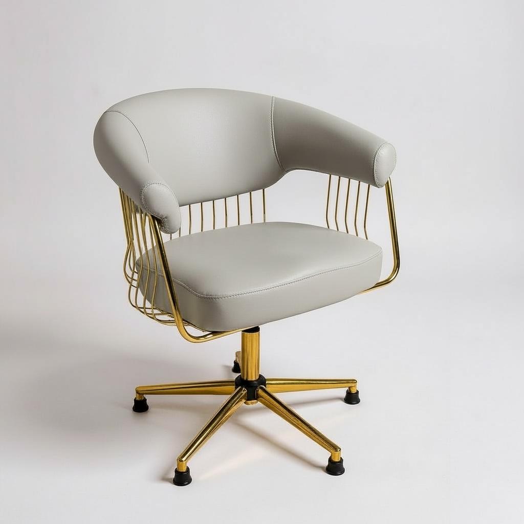 Kuaför Tarama ve Saç Kesim Koltuğu – Gold telli Gri