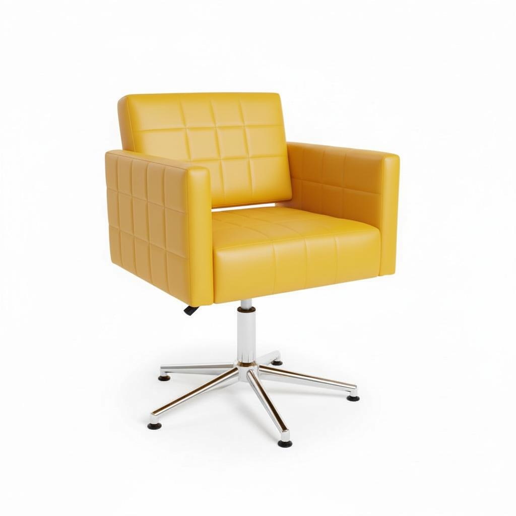 Kuaför Saç Kesim Koltuğu – Kare Kol Sarı