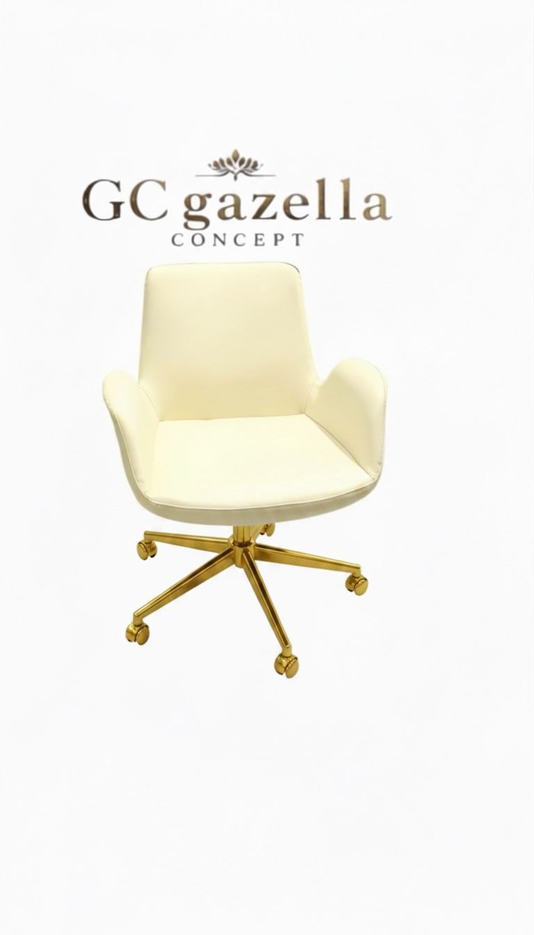 Ofis Çalışma Koltuğu - sarı yıldız ayak beyaz gazellaconcept