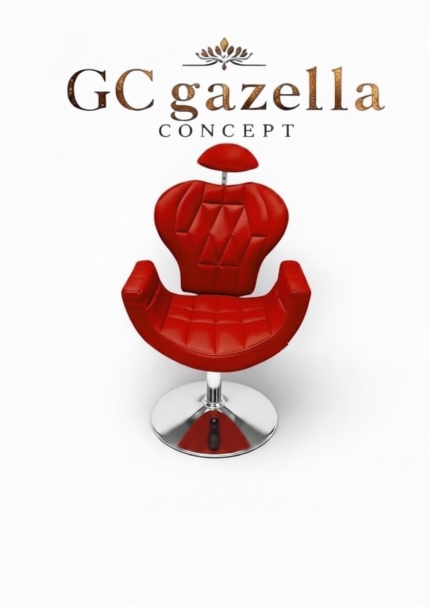 Makyaj Koltuğu - Kırmızı Tepsi ayak metal gazella concept