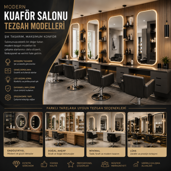 Kuaför Salonu Tezgah Modelleri
