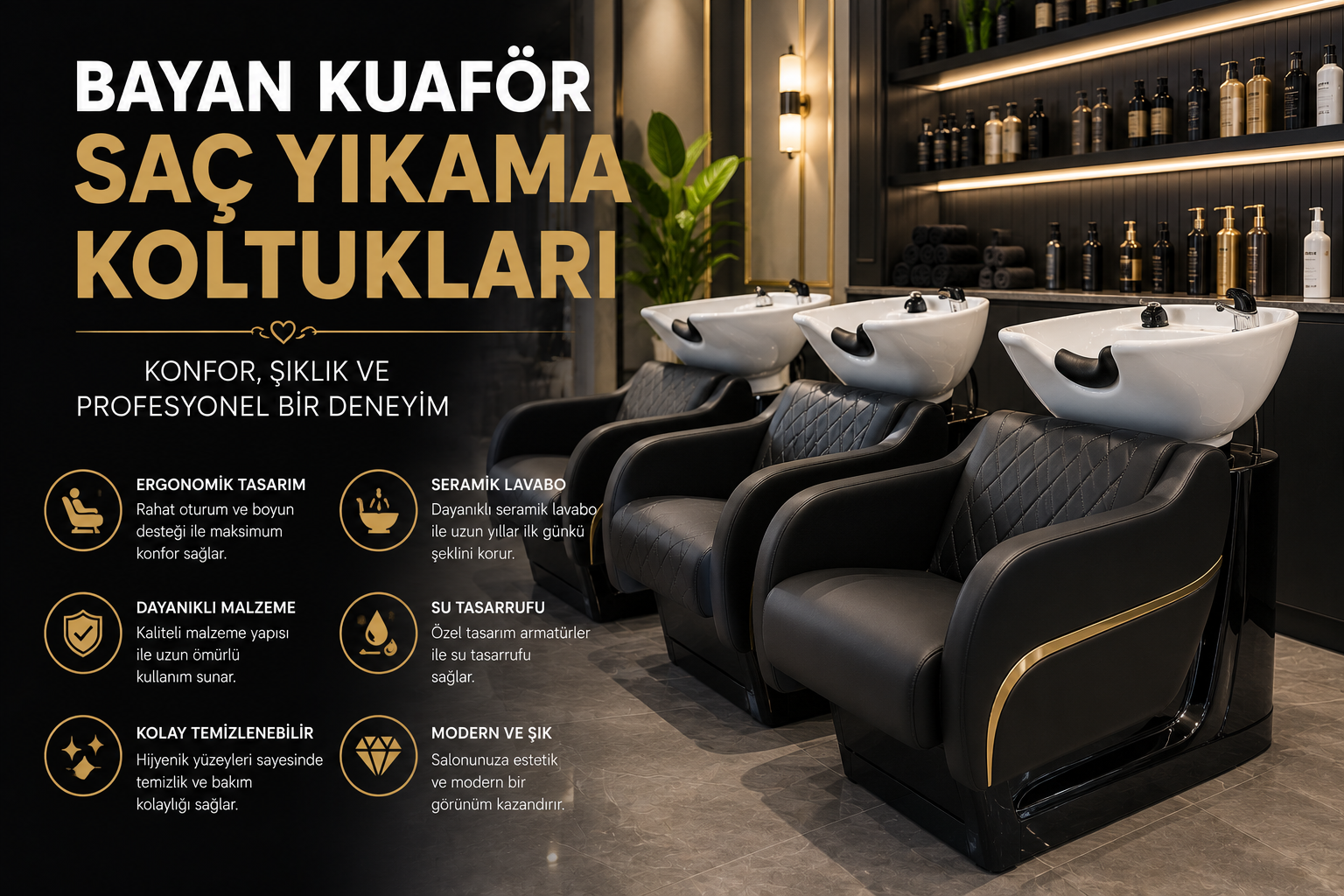 bayan kuaför saç yıkama koltukları