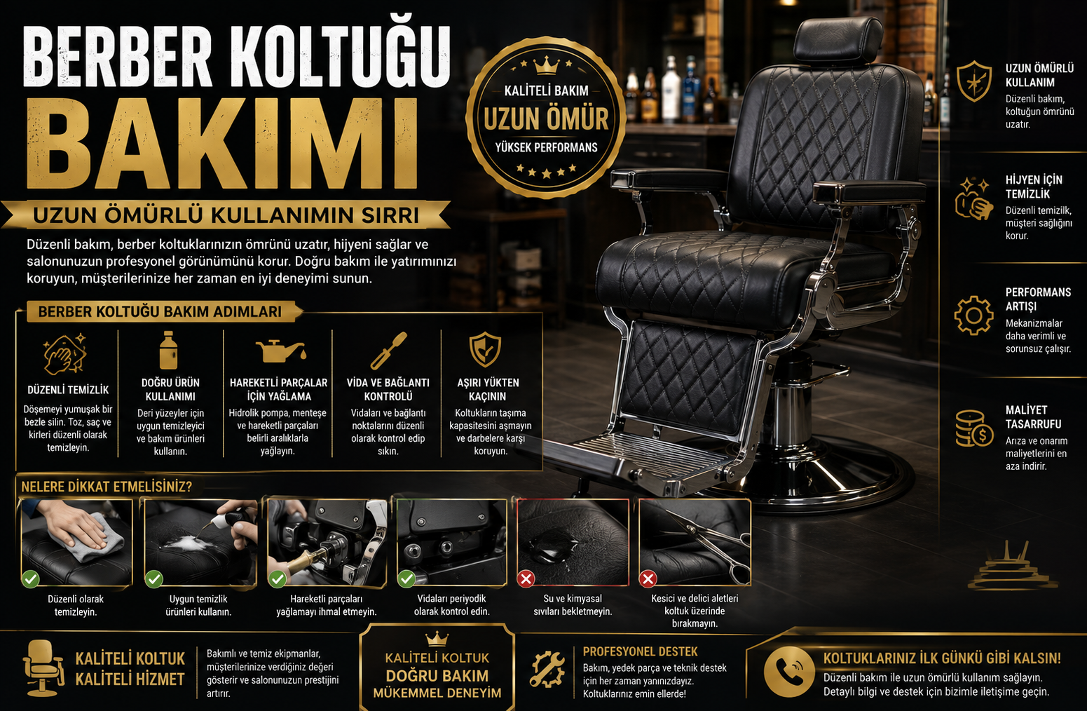 Berber koltuğu bakımı