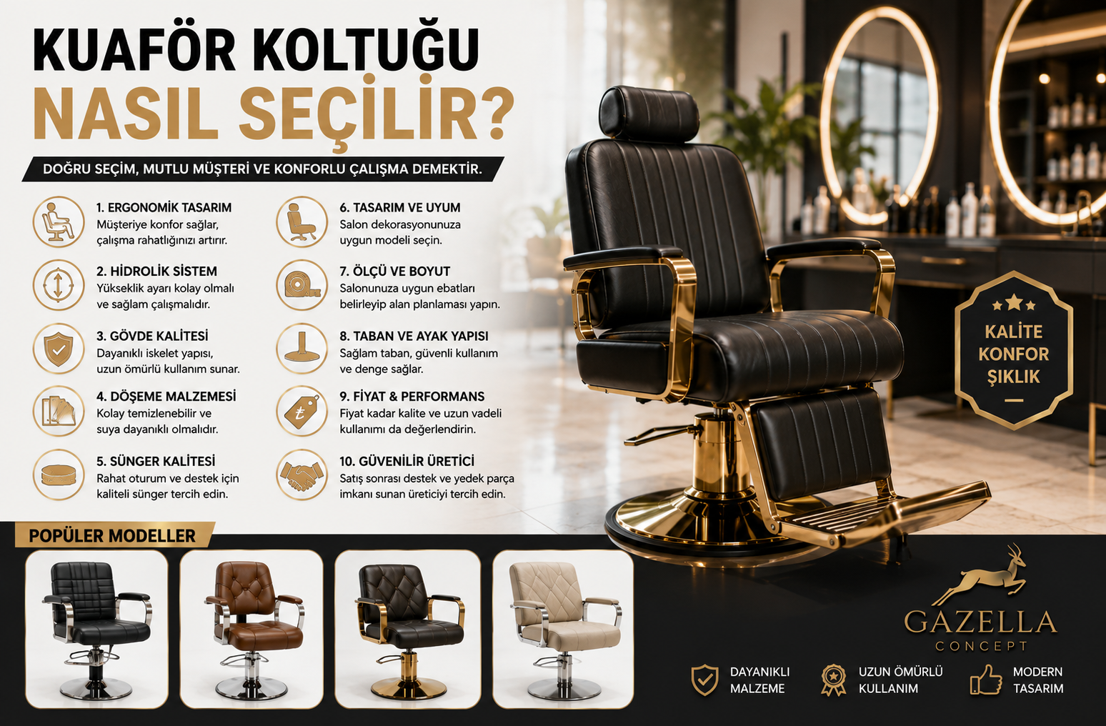 Kuaför koltuğu nasıl seçilir