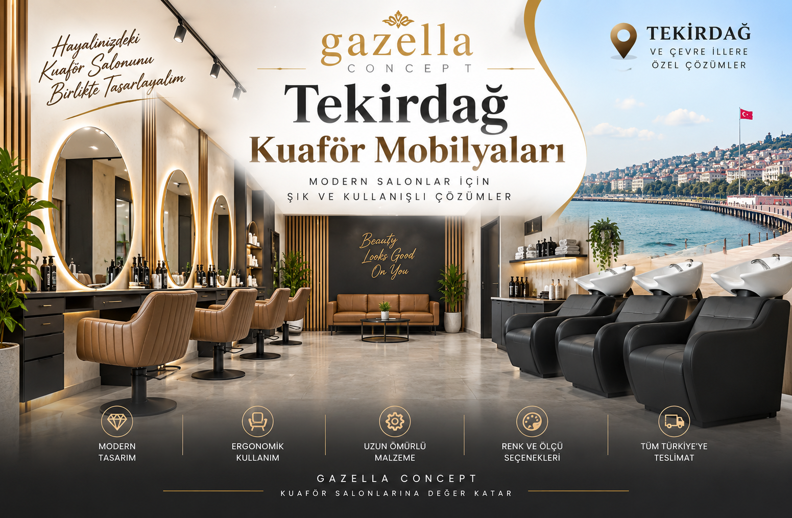 Tekirdağ kuaför mobilyaları
