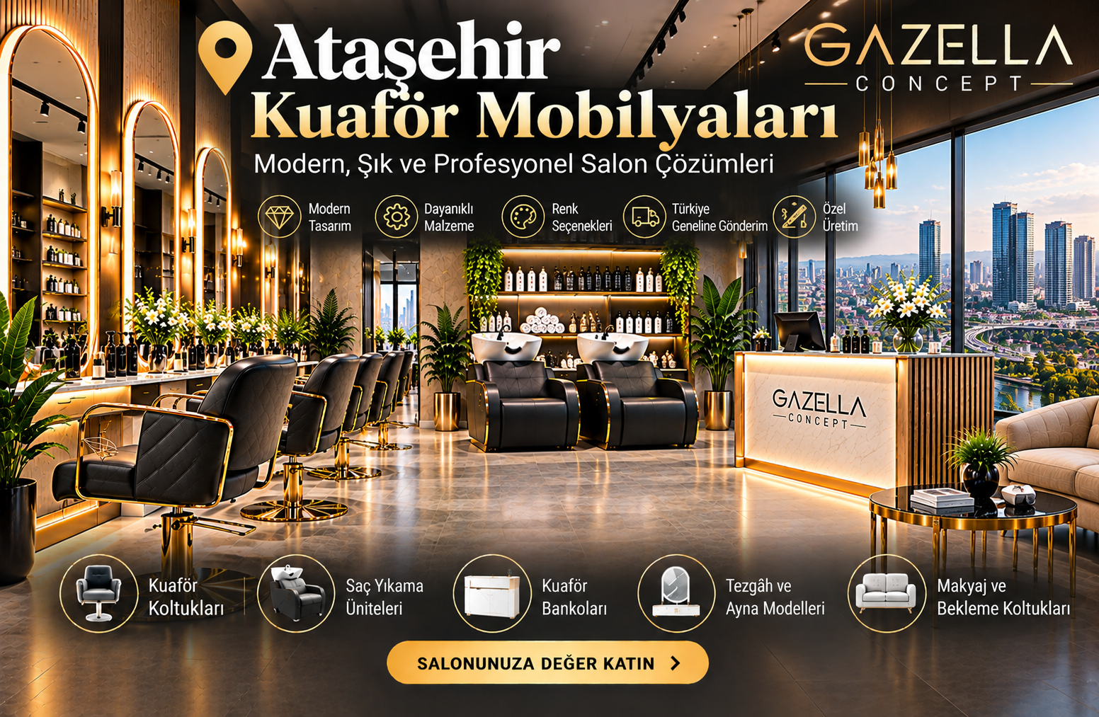Ataşehir kuaför mobilyaları