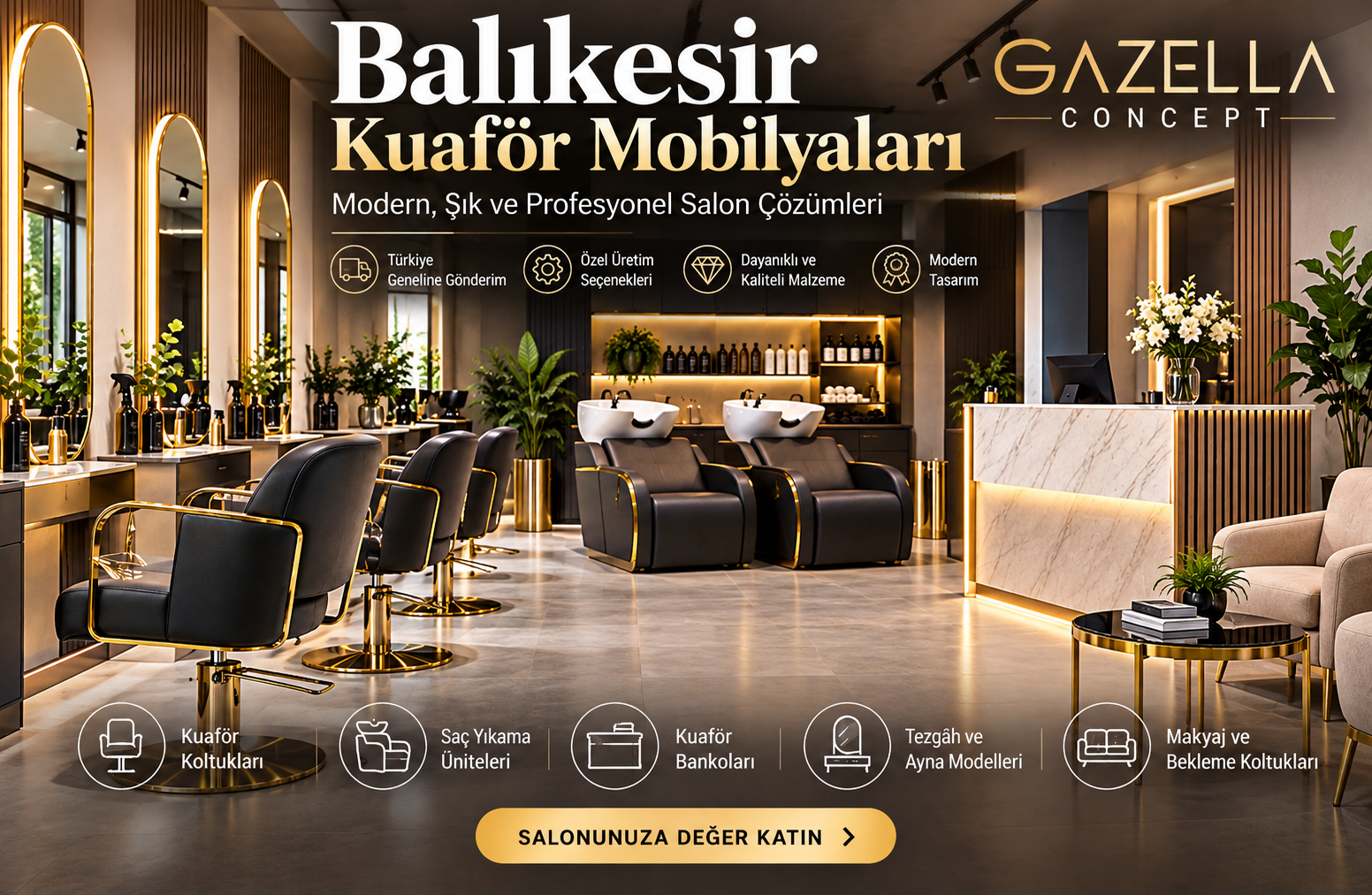 Balıkesir kuaför mobilyaları